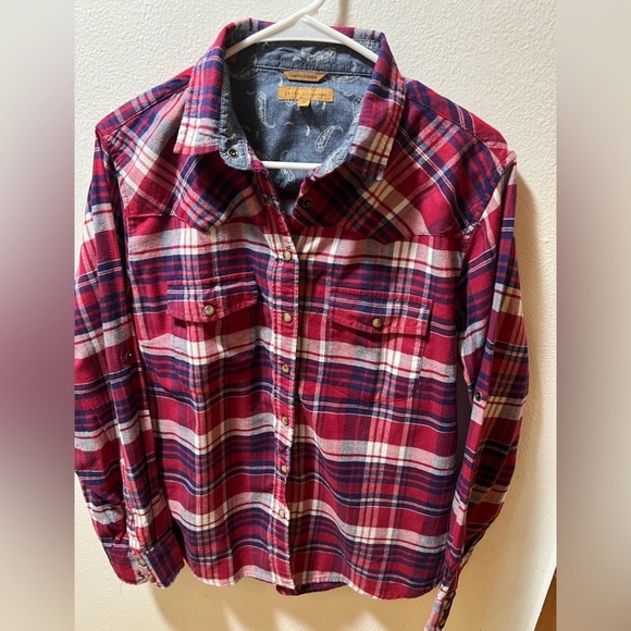 Jachs Girlfriend Flannel Shirt, Variety (M, Light Red) - Picture 2 of 15